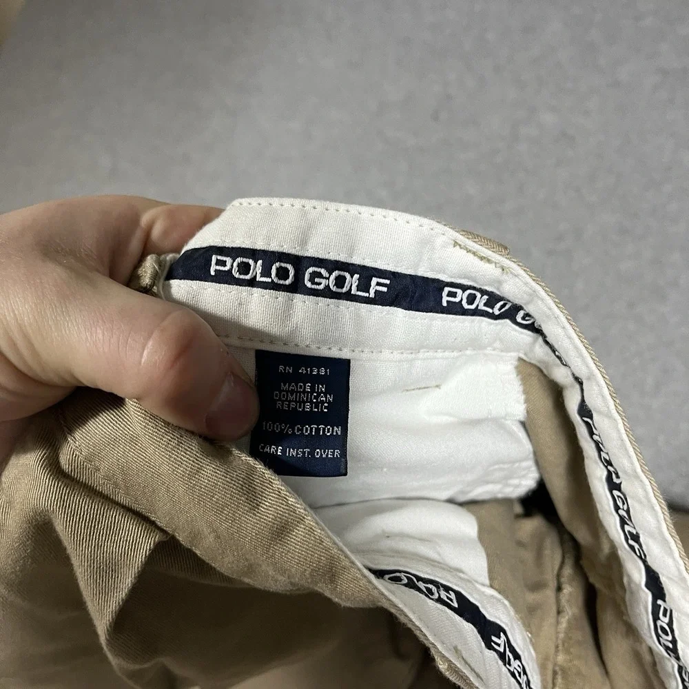 Polo Ralph Lauren Pants Mens 38x32 (Fit 36x31) Beige Chino Golf Pleated Straight
